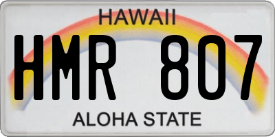 HI license plate HMR807
