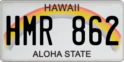 HI license plate HMR862