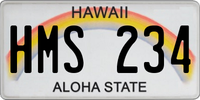 HI license plate HMS234