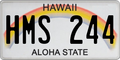 HI license plate HMS244