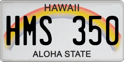 HI license plate HMS350