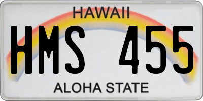 HI license plate HMS455