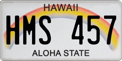 HI license plate HMS457