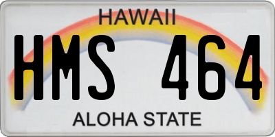 HI license plate HMS464