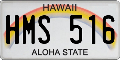 HI license plate HMS516