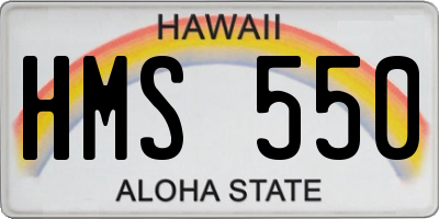 HI license plate HMS550