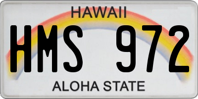 HI license plate HMS972