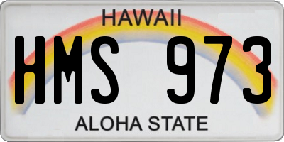 HI license plate HMS973