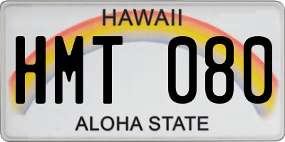 HI license plate HMT080