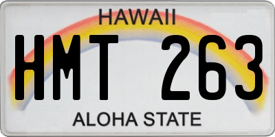 HI license plate HMT263