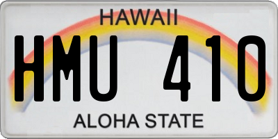 HI license plate HMU410
