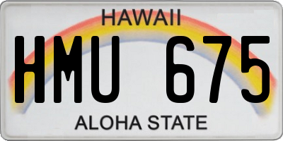 HI license plate HMU675