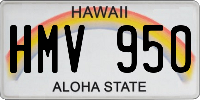 HI license plate HMV950