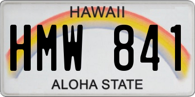 HI license plate HMW841