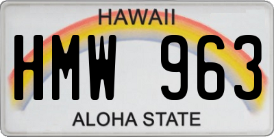 HI license plate HMW963