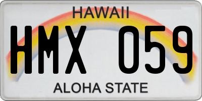 HI license plate HMX059