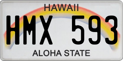 HI license plate HMX593