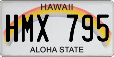 HI license plate HMX795