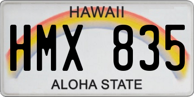 HI license plate HMX835