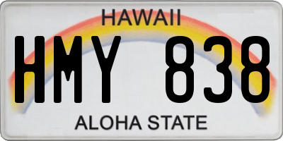 HI license plate HMY838
