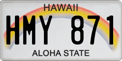 HI license plate HMY871