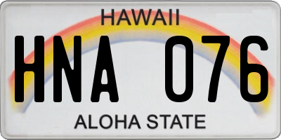 HI license plate HNA076