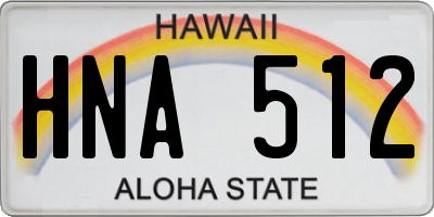 HI license plate HNA512