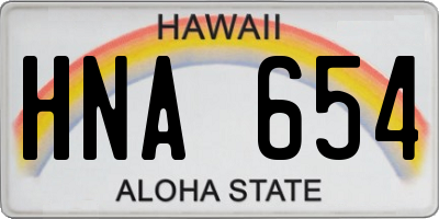 HI license plate HNA654