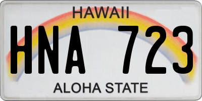 HI license plate HNA723
