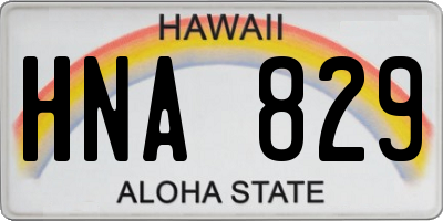 HI license plate HNA829