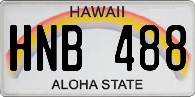 HI license plate HNB488