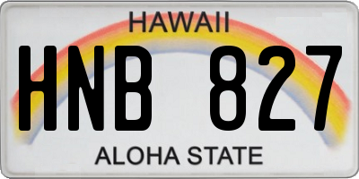 HI license plate HNB827