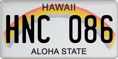 HI license plate HNC086