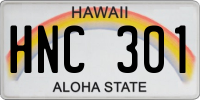 HI license plate HNC301