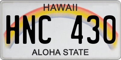 HI license plate HNC430