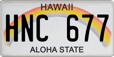 HI license plate HNC677