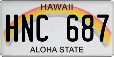 HI license plate HNC687