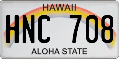 HI license plate HNC708