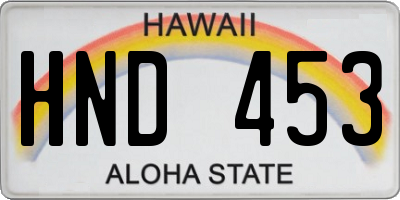 HI license plate HND453