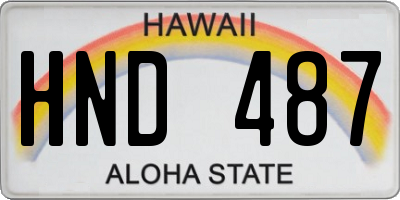 HI license plate HND487
