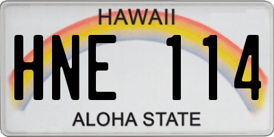 HI license plate HNE114