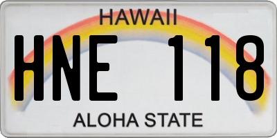 HI license plate HNE118