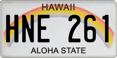 HI license plate HNE261