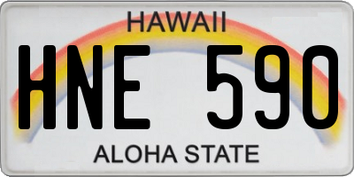 HI license plate HNE590