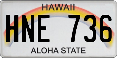 HI license plate HNE736