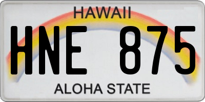 HI license plate HNE875