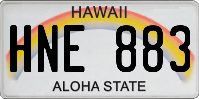 HI license plate HNE883