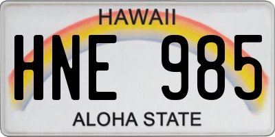 HI license plate HNE985