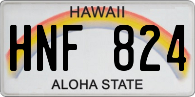 HI license plate HNF824