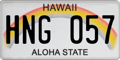 HI license plate HNG057